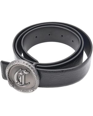 Just Cavalli off white Belt with silver Logo Buckle Leather belt – On Sale Now with Up to 59% Off | Discover  main image 4