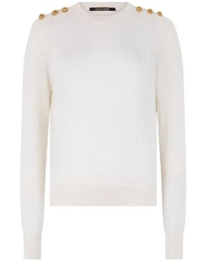 Roberto Cavalli Trui Met Gouden Knopen - Wit