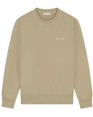 OLAF HUSSEIN Hoodies & Sweatvesten ,Katoen Brushstroke Face Crewneck - Naturel