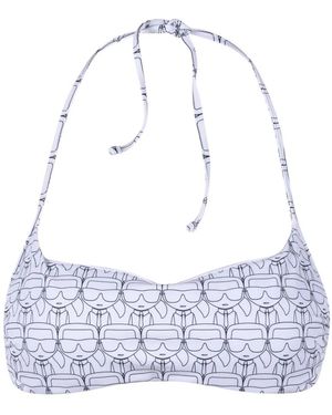 KARL LAGERFELD Badmode ,Wit ,Polyester Sea Bra - Blauw
