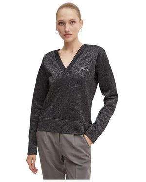KARL LAGERFELD V-Neck Knitwear - Noir