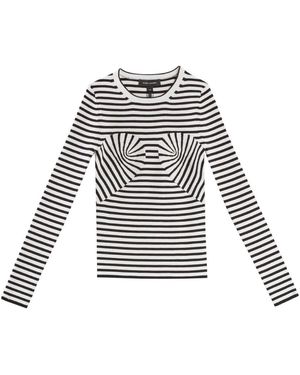Marc Jacobs Gestreifter Strick-Crewneck-Pullover - Weiß