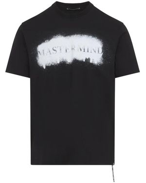 MASTERMIND WORLD Tops ,Zwart ,Katoen Spray Art T-Shirt Met Korte Mouwen