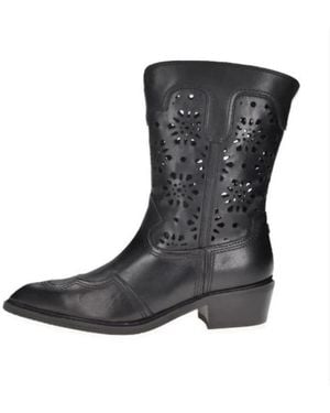 Cult Cowboy & Biker Boots - Black