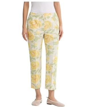 KENZO Broeken ,Veelkleurig ,Pioenrozen Print Broek - Geel