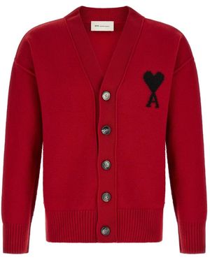 Ami Paris Cardigans - Red