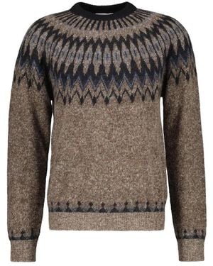 Roberto Collina Rundhals-Strickware - Grau