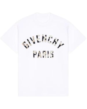 Givenchy Paris Geborduurd Katoenen T-Shirt - Wit