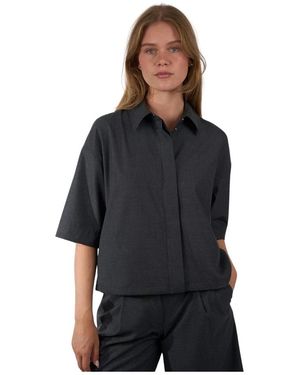 Samsøe & Samsøe Overhemden ,Grijs ,Polyester Tops - Zwart