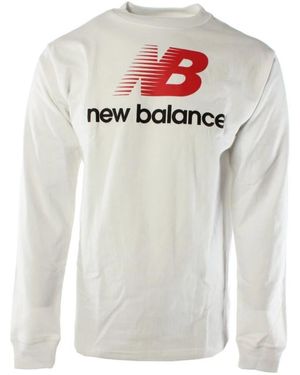 New Balance Weiße Baumwoll Herren Pullover