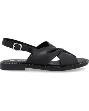 Remonte Casual Open Platte Sandalen - Zwart