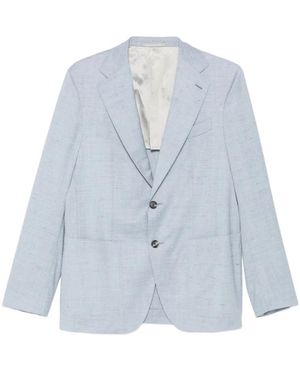 Caruso Jassen ,Blauw ,Wol Single-Breasted Jasje