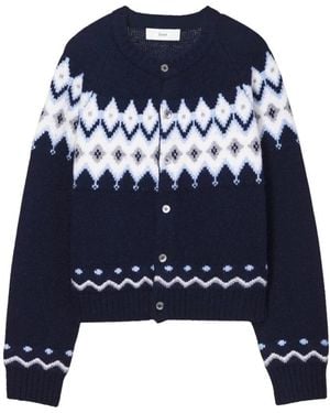 DUNST Fair Isle Strickjacke - Blau