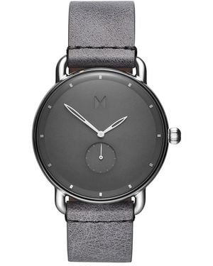 MVMT Revolver lederuhr grau