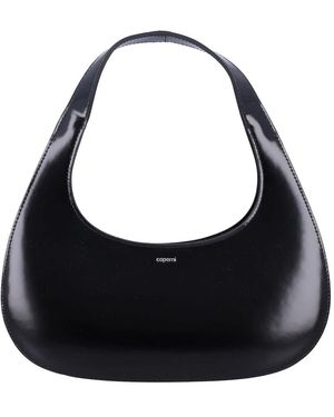 Coperni Tassen ,Zwart ,Zwarte Leren Top Handvat Tas