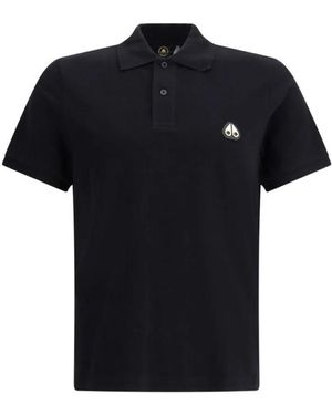 Moose Knuckles Goldenes Polo-Shirt Eleganter Sportlicher Stil - Schwarz