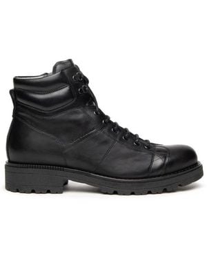 Nero Giardini Anfibi in pelle con chiusura a zip - Nero