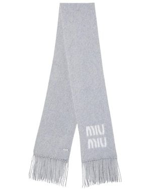 Miu Miu Accessoires ,Grijs ,Wol Wol En Mohair Sjaal