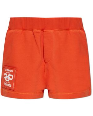 DSquared² Korte Broeken ,Oranje ,Katoen Logo Shorts