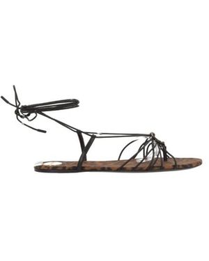 Saint Laurent Flat Sandals - Metallic