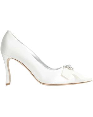Manolo Blahnik Schoenen ,Wit ,Satijn Apius Gala Hydra 090