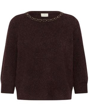 Kaffe Round-Neck Knitwear - Marron