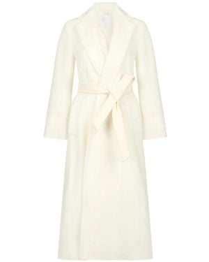 Eleventy Belted Coats - White