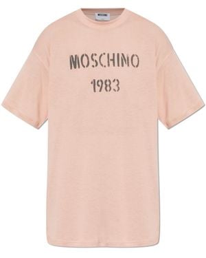 Moschino Tops ,Roze ,Oversize T-Shirt