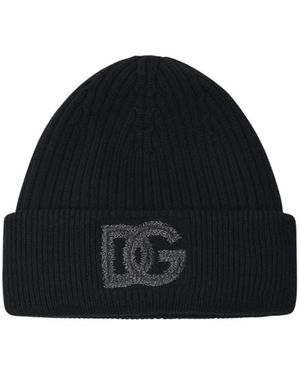 Dolce & Gabbana Rippstrick-Mütze - Schwarz