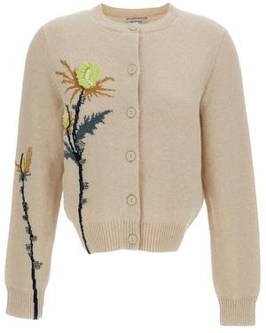 Barrie Truien & Vesten ,Kasjmier Thistle Motif Kasjmier Vest - Wit