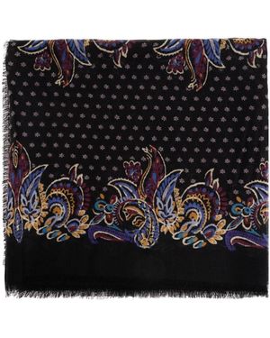Etro Floral Paisley Kaschmirschal - Schwarz