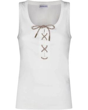Burberry Sleeveless Tops - White