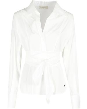 Weekend by Maxmara Witte Kraag Shirt Met Vleermuismouwen