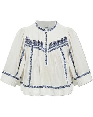 Isabel Marant Overhemden ,Wit ,Katoen Juline Top - Blauw
