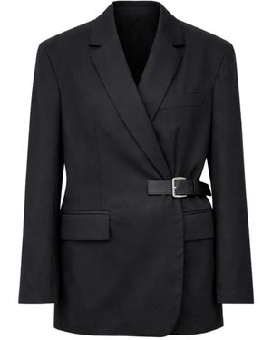 Department 5 Jassen ,Zwart ,Leer Wrap Blazer