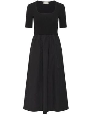 Soaked In Luxury Midi Dresses - Black