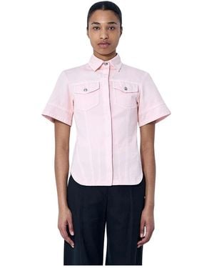 Sportmax Blouse Met Korte Mouwen En Knoopsluiting - Roze