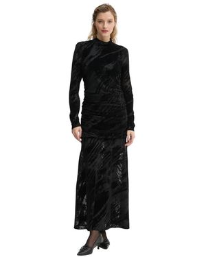 Gestuz Velours-Strick-Maxikleid - Schwarz