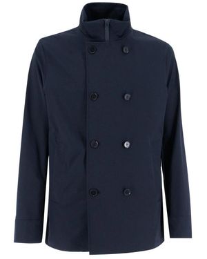 DUNO Technische stoff reißverschluss jacke mit stehkragen - Blau