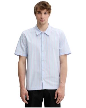 Won Hundred Overhemden ,Blauw ,Katoen Short Sleeve Shirts