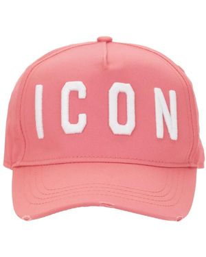DSquared² Accessoires ,Roze ,Katoen Logo Baseball Cap