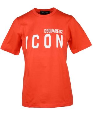 DSquared² Tops ,Oranje ,Katoen T-Shirt - Rood