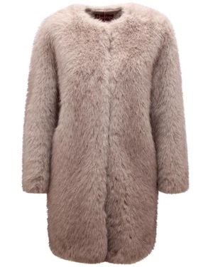 Max Mara Faux Fur & Shearling Jackets - Marrón