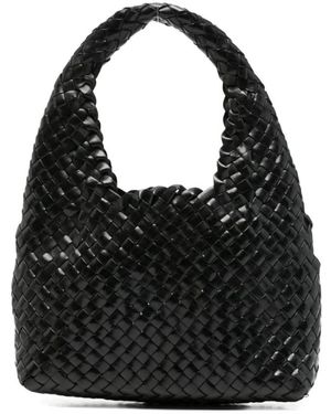 Manebí Tassen ,Zwart ,Leer Knot Tote