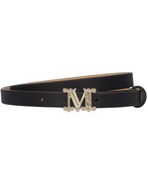 Max Mara Accessoires ,Zwart ,Leer Mvit Leren Riem