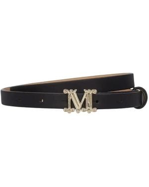 Max Mara Accessoires ,Zwart ,Leer Mvit Leren Riem