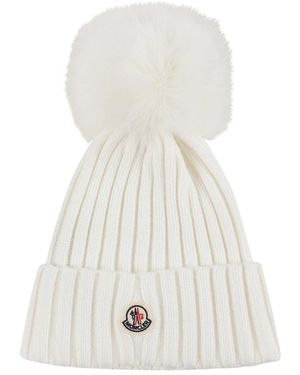 Moncler Accessoires ,Wit ,Wol Tricot Muts