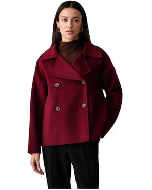 Benetton Double-Breasted Coats - Rouge