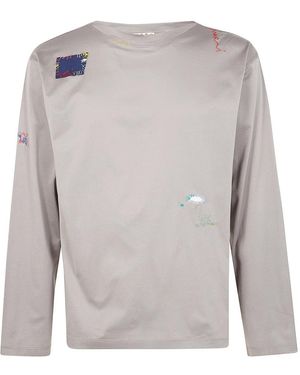 Marni Stilvolles Langarm-T-Shirt - Grau