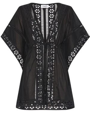 Charo Ruiz Badmode ,Zwart ,Katoen Masie Tunic